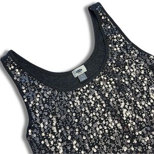 OLD NAVY Tank Top Sequin Dark Gray Women’s XL